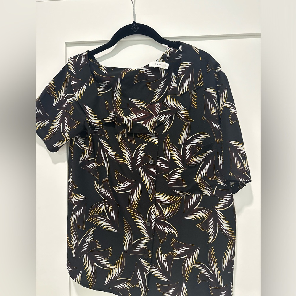 Alc Button Front Asymmetrical Blouse - image 1